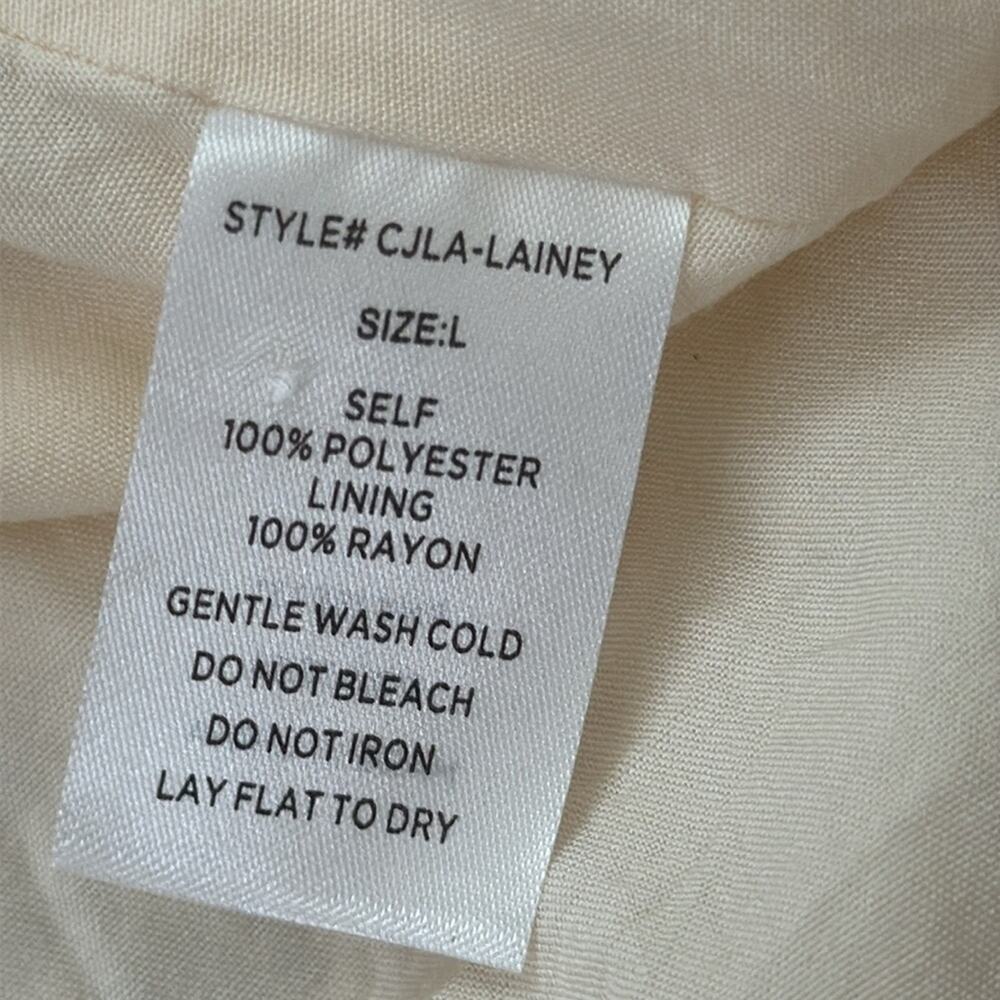 Carly Jean Los Angeles Lainey Cream Lace Button Up Cap Sleeve Mini Dress - Picture 5 of 5